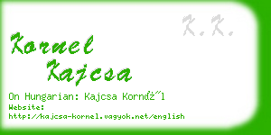kornel kajcsa business card